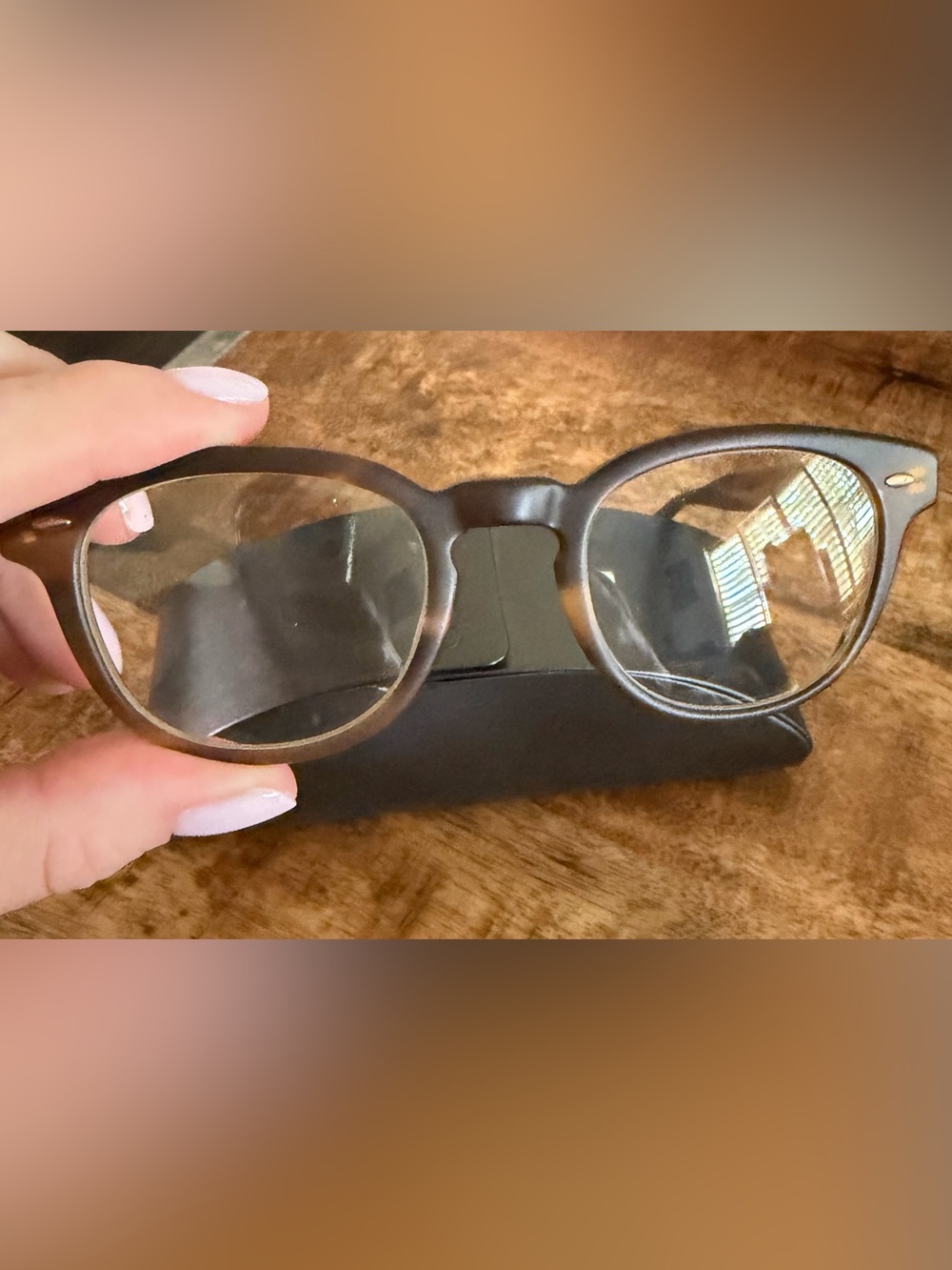 Oliver Peoples Matte Brown Round Eyeglasses with Subtle Gradient